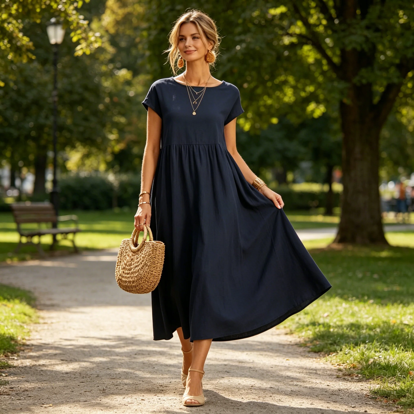 ⏳LAST DAY SALE ONLY ￡13.99!!💕LUMIÉRE 2026 NEW Women's Linen-Cotton Pocket Dress🌿 Effortless • Lightweight • Perfect for Summer Days ☀️