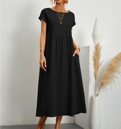 ⏳LAST DAY SALE ONLY ￡13.99!!💕LUMIÉRE 2026 NEW Women's Linen-Cotton Pocket Dress🌿 Effortless • Lightweight • Perfect for Summer Days ☀️