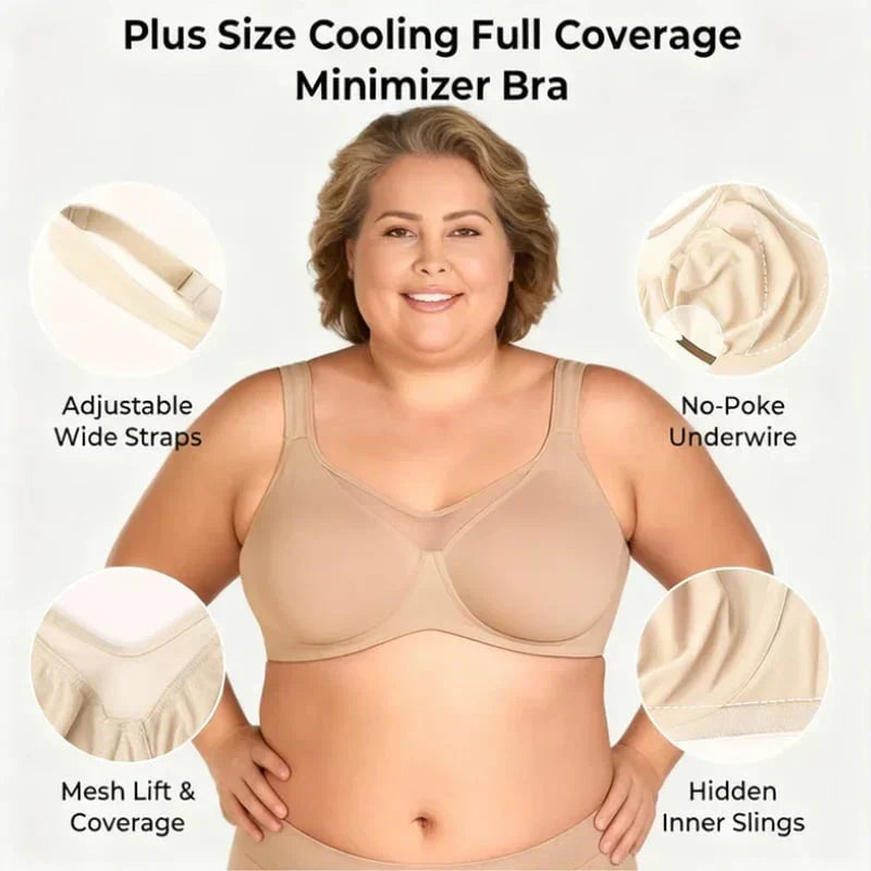⏳Last Day Special Price £7.99💐2026 NEW Minimizer Support Bra for Women✨Lifts & Shapes • 🙅‍♀️ No Side Spillage • 🤗 Wide Comfort Straps • 🌿 All-Day Support