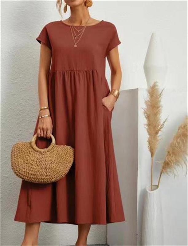 ⏳LAST DAY SALE ONLY ￡13.99!!💕LUMIÉRE 2026 NEW Women's Linen-Cotton Pocket Dress🌿 Effortless • Lightweight • Perfect for Summer Days ☀️