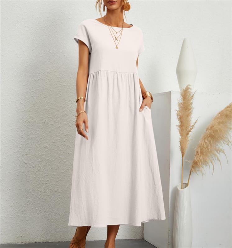 ⏳LAST DAY SALE ONLY ￡13.99!!💕LUMIÉRE 2026 NEW Women's Linen-Cotton Pocket Dress🌿 Effortless • Lightweight • Perfect for Summer Days ☀️