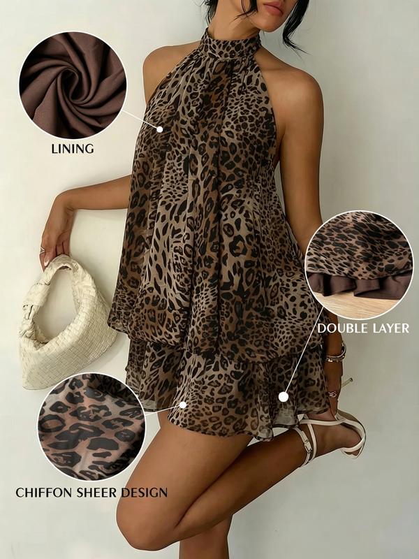 🔥LAST DAY SALE 49% OFF🔥Lumiére™ Women’s Halter Neck Mini Dress – Slim-Fit, Sleeveless & Tie-Back ✨ | Elegant Summer Dress