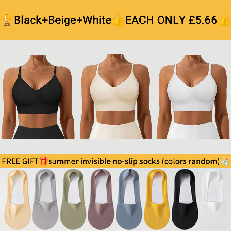 🏆Last Day Sale ONLY ￡7.99!!🔥Ellis Intimates™🇬🇧Seamless Wire-Free Low-Back Support Bra👙
