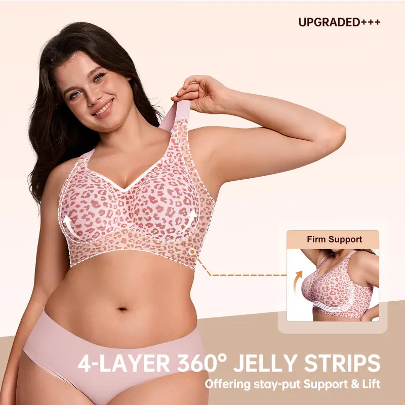 ⏳LAST DAY SALE ONLY ￡11.99!!!!💕GRACE Women Jelly Bras Wirefree Full Coverage No Underwire Everyday Bras Comfortable Wireless Padded Tshirt Bra