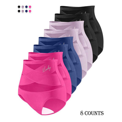 🌸Last Day-Buy 1 Get 3 Packs✨Plus-Size High-Waist Cross Tummy Control Panties