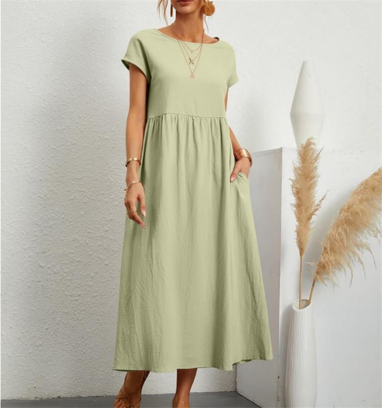 ⏳LAST DAY SALE ONLY ￡13.99!!💕LUMIÉRE 2026 NEW Women's Linen-Cotton Pocket Dress🌿 Effortless • Lightweight • Perfect for Summer Days ☀️