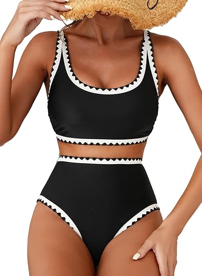 🌊💃LAST DAY SALE: ONLY ￡11.99!!🏖️Women's Bikini Sets Floral Print Whip Stitch 2 Piece Swimsuits
