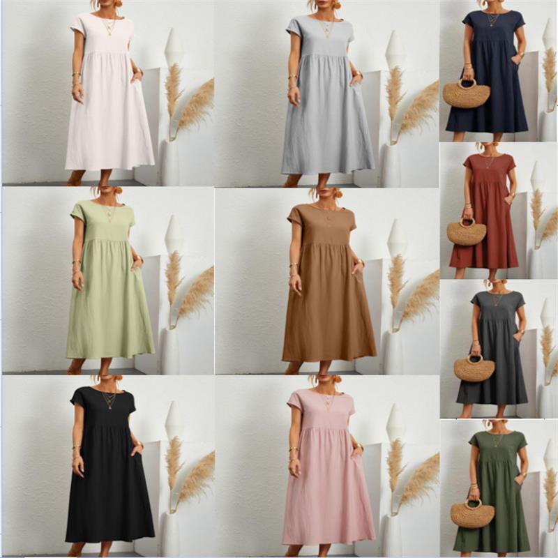 ⏳LAST DAY SALE ONLY ￡13.99!!💕LUMIÉRE 2026 NEW Women's Linen-Cotton Pocket Dress🌿 Effortless • Lightweight • Perfect for Summer Days ☀️