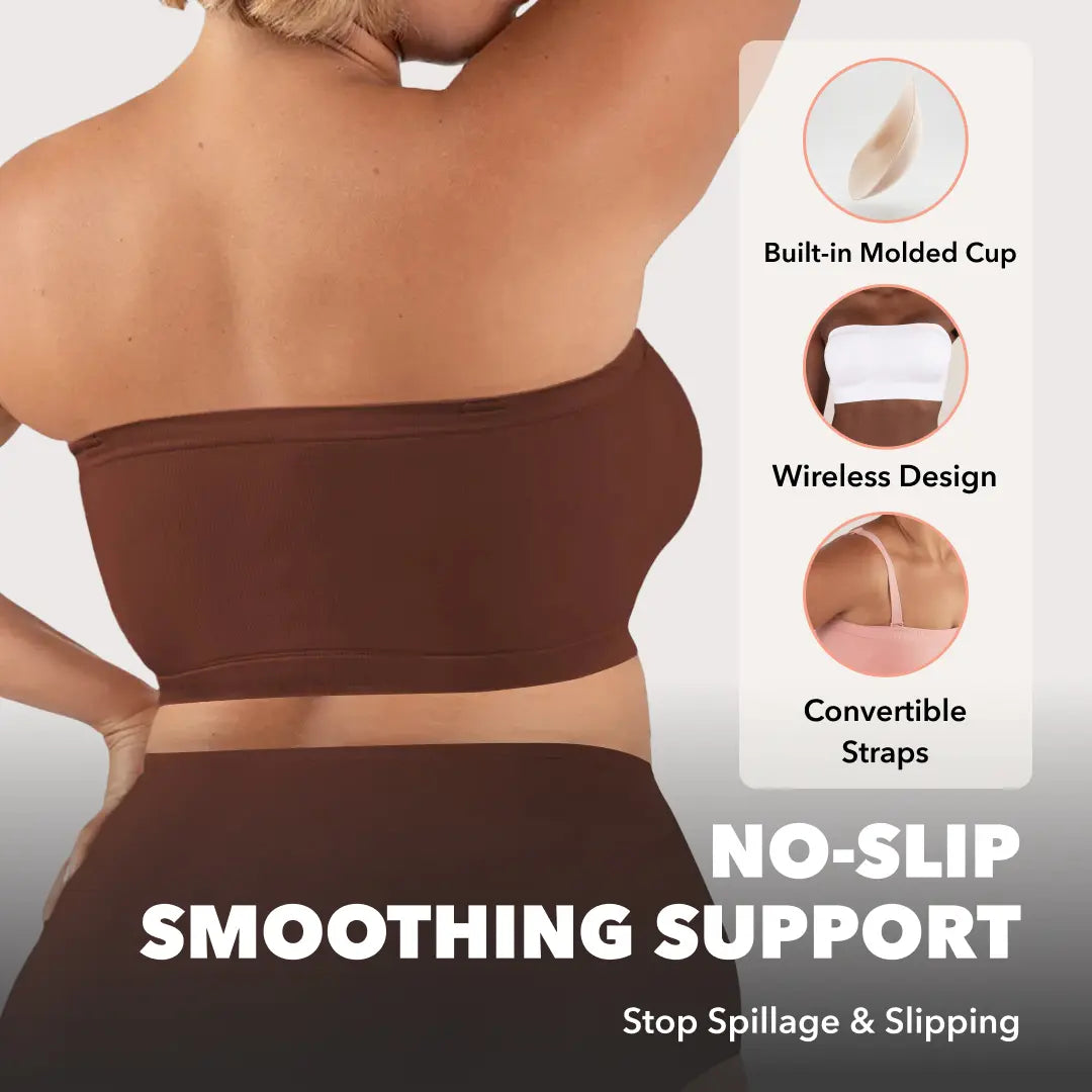 ⏰LAST DAY SALE ONLY ￡11.99!!🔥Aurelle™ No-Slip Convertible Bandeau – 3-Way Wear, Wire-Free & Trusted by 50K+ Women👙🇬🇧