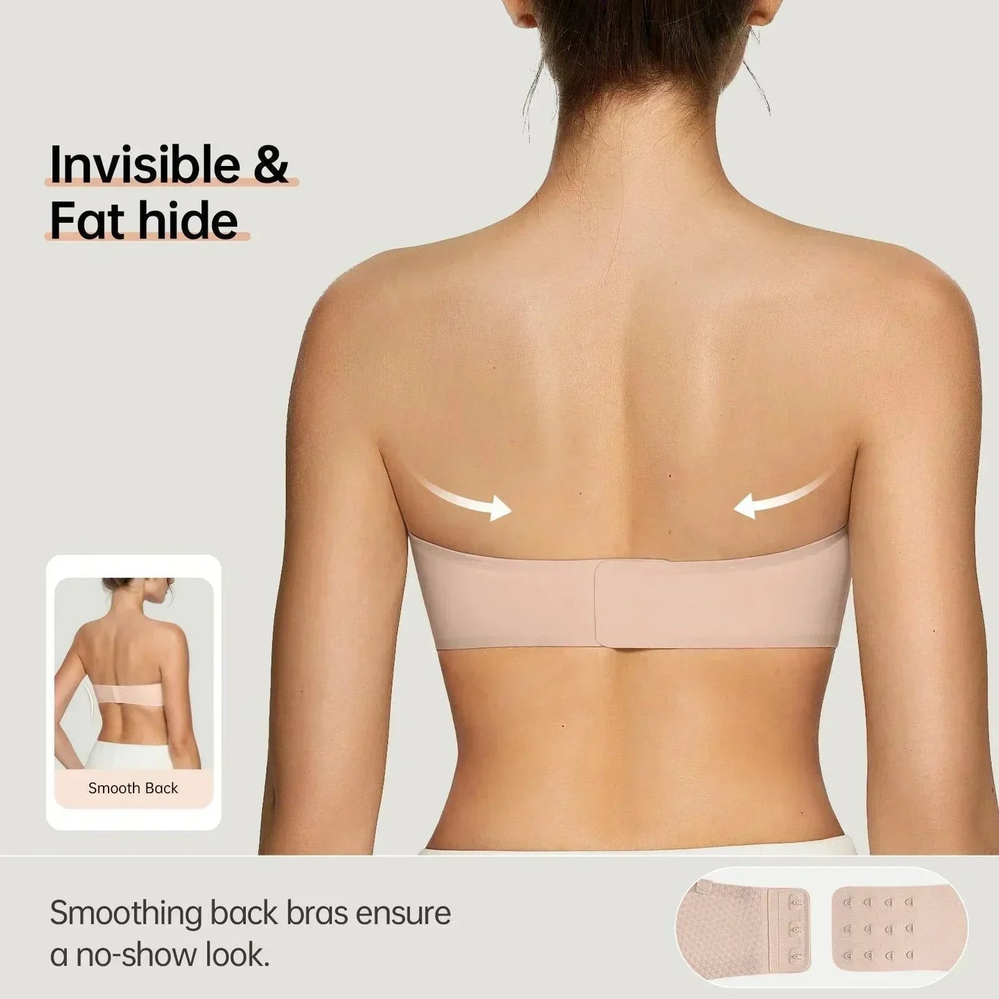 ⛱️Last Day Special Price ￡7.99!!💞Womens Strapless Bras Push Up Bandeau Bra Non Slip Wireless Supportive Padded Bras Seamless Comfortable Tube Jelly Bra