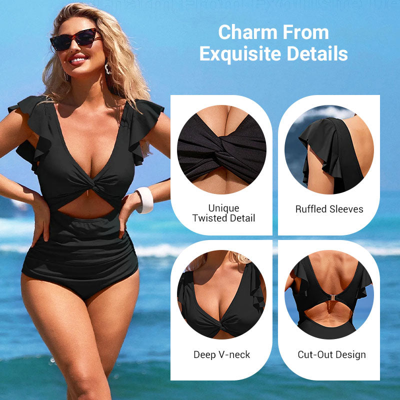 🎁LIMITED TIME PROMOTION - 67% OFF👗Sexy ruffled one-piece swimsuit