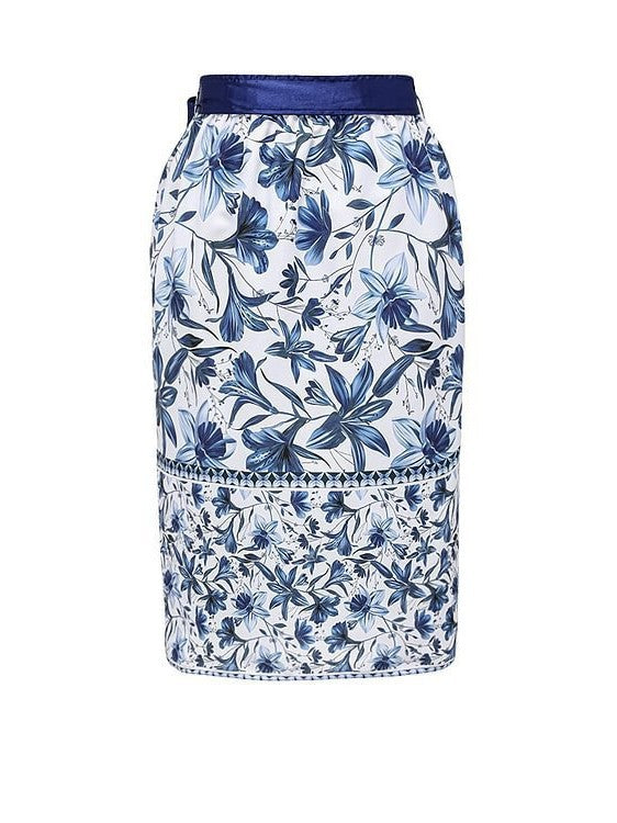 💥Last Day Special Sale 49% OFF🩱V Neck Lace Up Printed One Piece Swimsuit and Skirt