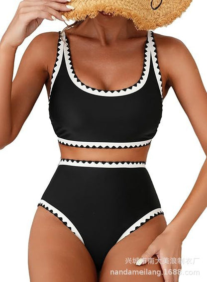 🌊💃LAST DAY SALE: ONLY ￡11.99!!🏖️Women's Bikini Sets Floral Print Whip Stitch 2 Piece Swimsuits