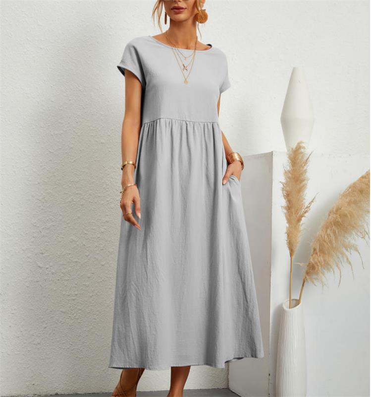 ⏳LAST DAY SALE ONLY ￡13.99!!💕LUMIÉRE 2026 NEW Women's Linen-Cotton Pocket Dress🌿 Effortless • Lightweight • Perfect for Summer Days ☀️