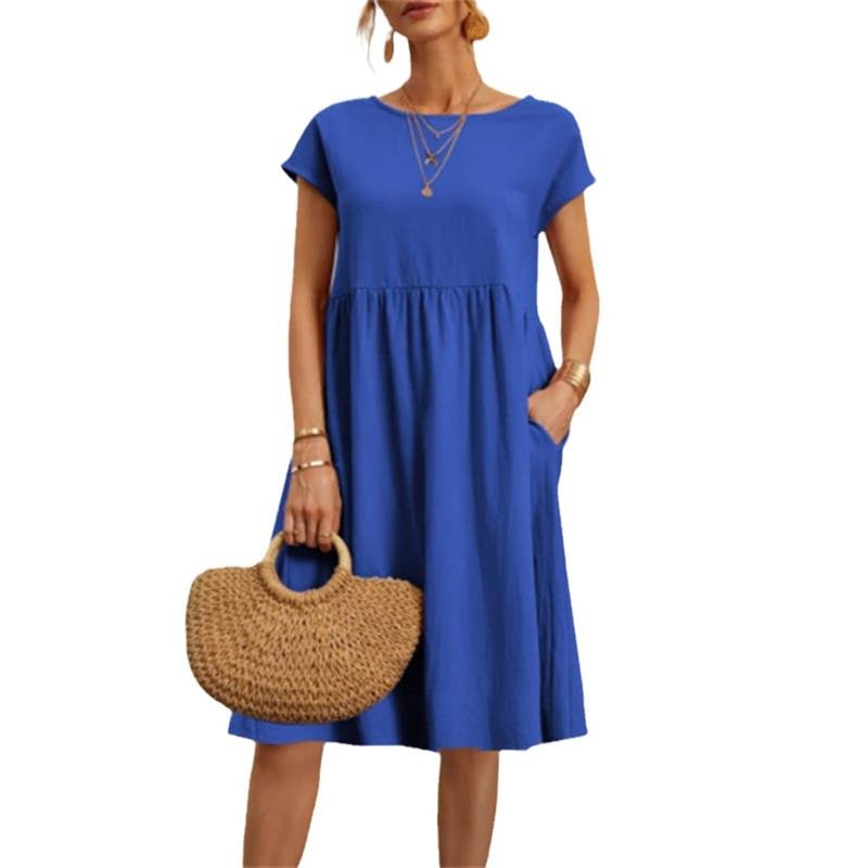 ⏳LAST DAY SALE ONLY ￡13.99!!💕LUMIÉRE 2026 NEW Women's Linen-Cotton Pocket Dress🌿 Effortless • Lightweight • Perfect for Summer Days ☀️