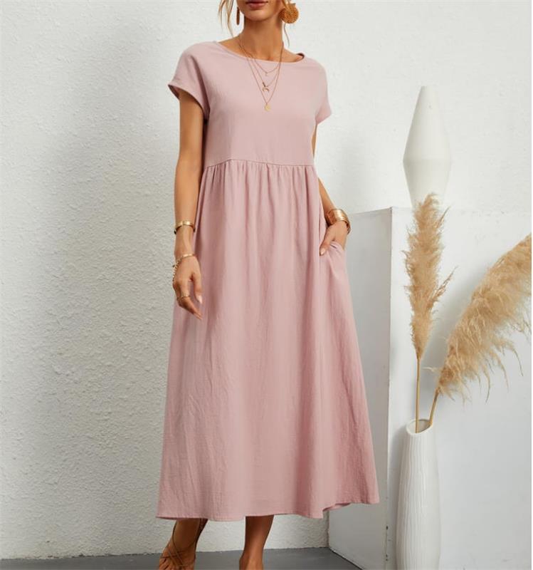 ⏳LAST DAY SALE ONLY ￡13.99!!💕LUMIÉRE 2026 NEW Women's Linen-Cotton Pocket Dress🌿 Effortless • Lightweight • Perfect for Summer Days ☀️
