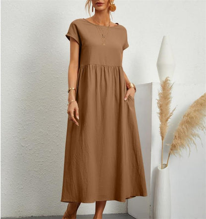 ⏳LAST DAY SALE ONLY ￡13.99!!💕LUMIÉRE 2026 NEW Women's Linen-Cotton Pocket Dress🌿 Effortless • Lightweight • Perfect for Summer Days ☀️