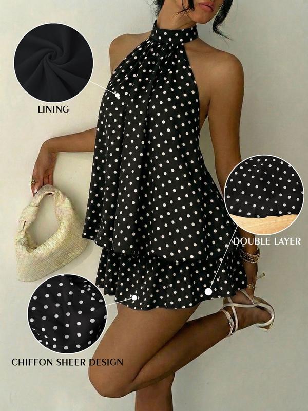 🔥LAST DAY SALE 49% OFF🔥Lumiére™ Women’s Halter Neck Mini Dress – Slim-Fit, Sleeveless & Tie-Back ✨ | Elegant Summer Dress