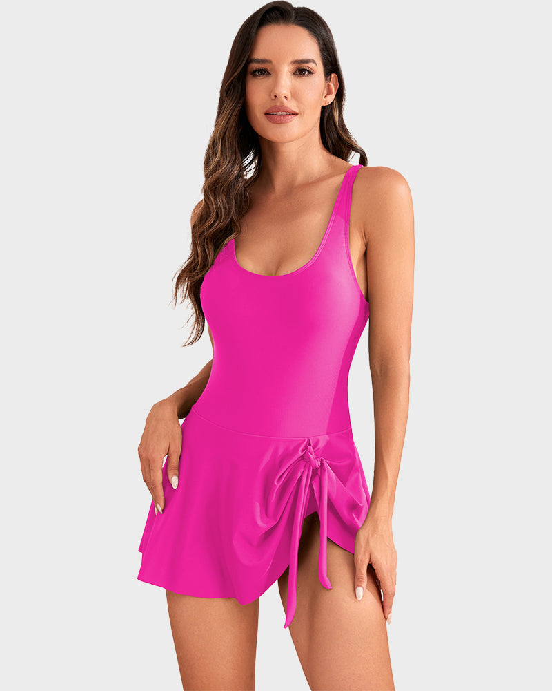 👙LAST DAY SALE: ONLY ￡12.99!!💃Women's One Piece Tummy Control Tie Knot Swimsuit