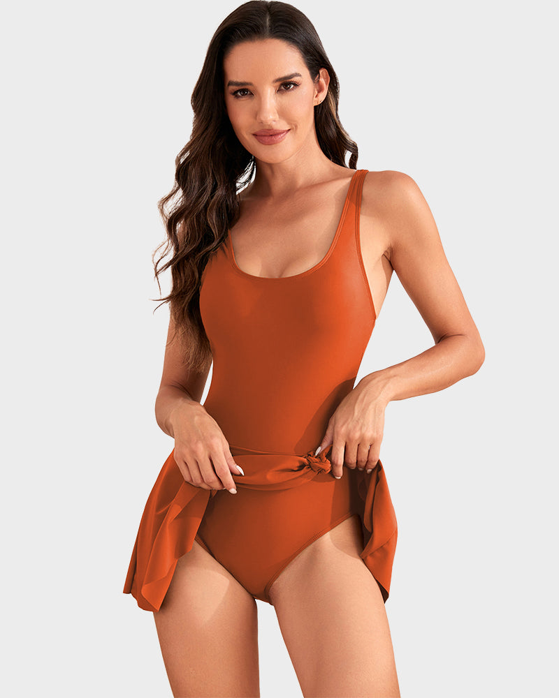 👙LAST DAY SALE: ONLY ￡12.99!!💃Women's One Piece Tummy Control Tie Knot Swimsuit