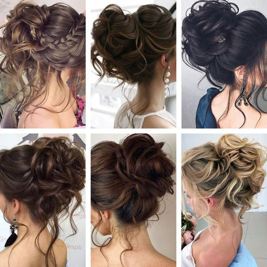 ⏳LAST DAY - BUY 1 GET 1 FREE + FREE GIFT!!🎁Messy Curly Hair Bun Scrunchie Extensions🎀