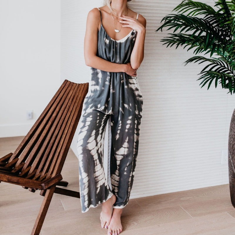 💃Hot Summer Sale 50% off ☀️Women's Fashion Spaghetti Strap Printed Jumpsuit