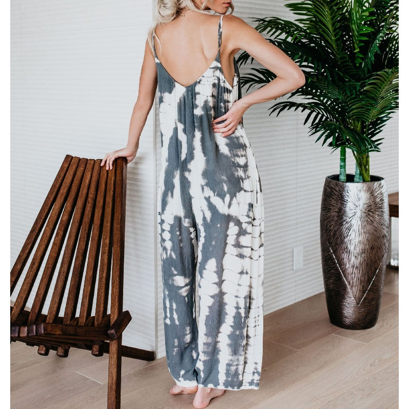 💃Hot Summer Sale 50% off ☀️Women's Fashion Spaghetti Strap Printed Jumpsuit