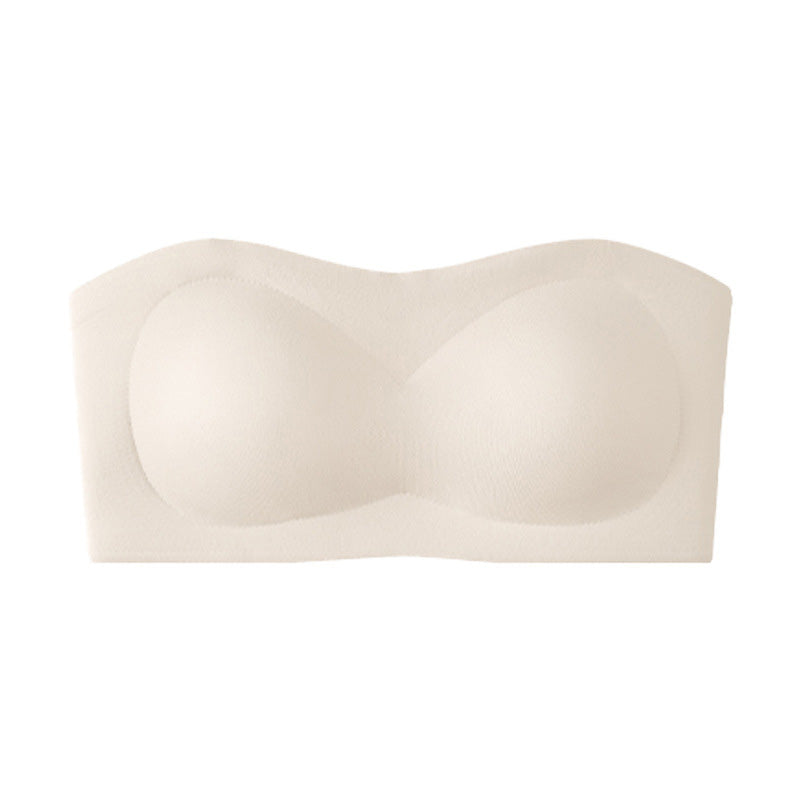 ⛱️Last Day Special Price ￡7.99!!💞Womens Strapless Bras Push Up Bandeau Bra Non Slip Wireless Supportive Padded Bras Seamless Comfortable Tube Jelly Bra