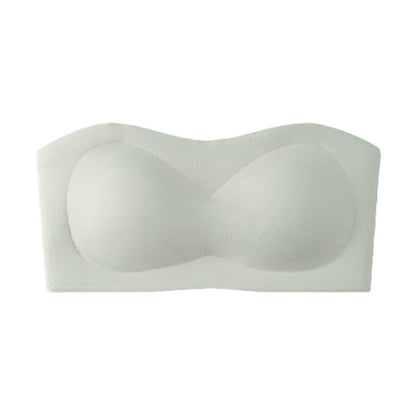 ⛱️Last Day Special Price ￡7.99!!💞Womens Strapless Bras Push Up Bandeau Bra Non Slip Wireless Supportive Padded Bras Seamless Comfortable Tube Jelly Bra