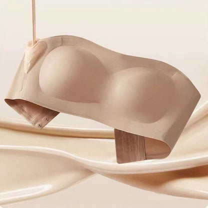⛱️Last Day Special Price ￡7.99!!💞Womens Strapless Bras Push Up Bandeau Bra Non Slip Wireless Supportive Padded Bras Seamless Comfortable Tube Jelly Bra