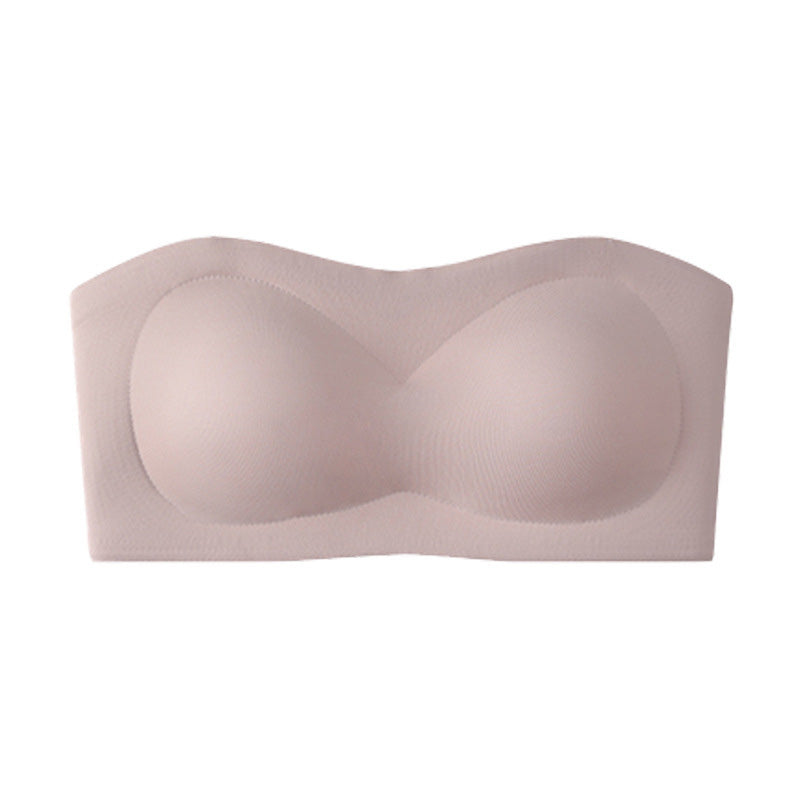 ⛱️Last Day Special Price ￡7.99!!💞Womens Strapless Bras Push Up Bandeau Bra Non Slip Wireless Supportive Padded Bras Seamless Comfortable Tube Jelly Bra