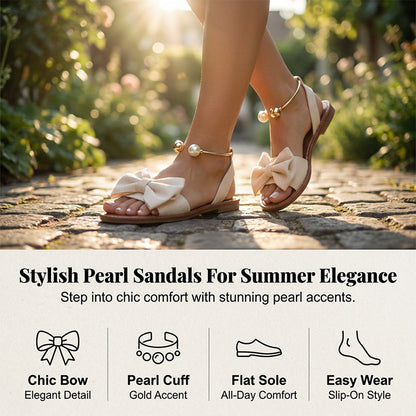 🌊Summer Cool Deal: ONLY ￡13.99!!🎉🌸Elegant Pearl Sandals – Arch-Supportive, Wide-Foot Friendly & All-Day Comfort 👡