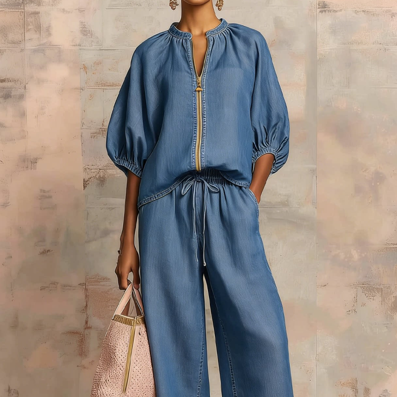 🔥 Hot sale 35% OFF🔥Women's Solid Color 2-Piece Casual Tracksuit Set