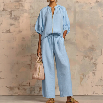 🔥 Hot sale 35% OFF🔥Women's Solid Color 2-Piece Casual Tracksuit Set