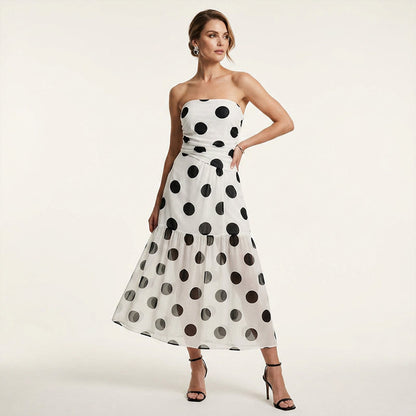 🏖️Summer cool-down deal: 50% OFF!!💕 Polka Dot Strapless Dress - Summer Must-Have! ✨