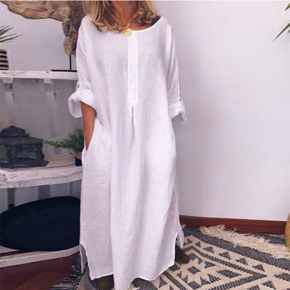 💥Limited Time Sale 50% OFF!!!💥Women's Casual Cotton Linen Loose Maxi Dress