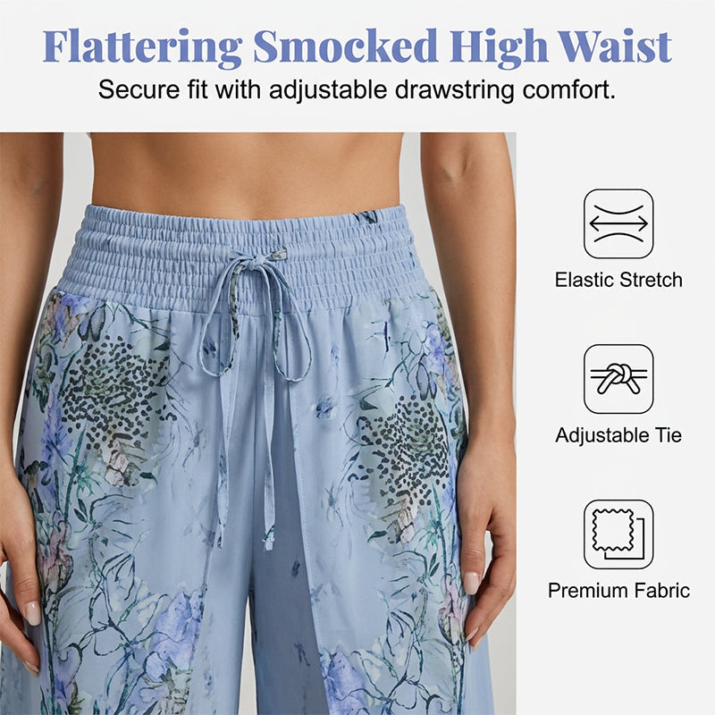 🌷Summer Cool Deal: ONLY ￡14.99!!✨️🎉Women's Printed Wide-Leg Drawstring Trousers