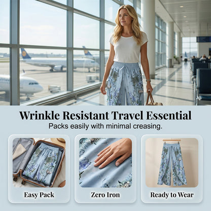 🌷Summer Cool Deal: ONLY ￡14.99!!✨️🎉Women's Printed Wide-Leg Drawstring Trousers