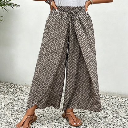 🌷Summer Cool Deal: ONLY ￡14.99!!✨️🎉Women's Printed Wide-Leg Drawstring Trousers