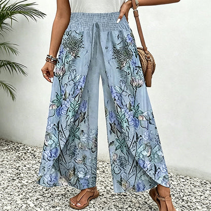 🌷Summer Cool Deal: ONLY ￡14.99!!✨️🎉Women's Printed Wide-Leg Drawstring Trousers
