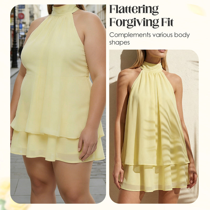 🔥LAST DAY SALE 49% OFF🔥Lumiére™ Women’s Halter Neck Mini Dress – Slim-Fit, Sleeveless & Tie-Back ✨ | Elegant Summer Dress