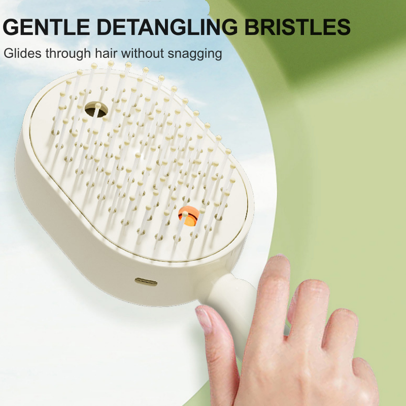💖LAST DAY SALE ONLY ￡14.99!!💖ProGlide™🇬🇧 Scalp Massager Comb 💆‍♀️ – Self-Cleaning 🧼, Tangle-Free ✂️ & Frizz-Control Hair Brush with Soothing Mist Spray 💨✨ | Perfect for Dry, Brittle Hair 💧🌟